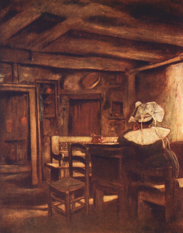 Meditation (farvelitografi) af Mortimer Ludington Menpes