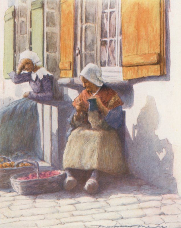 På kajen i Pont-Aven (farvelitografi) af Mortimer Ludington Menpes