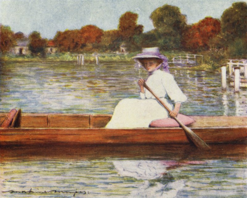 Pangbourne, fra Swan Hotel af Mortimer Ludington Menpes