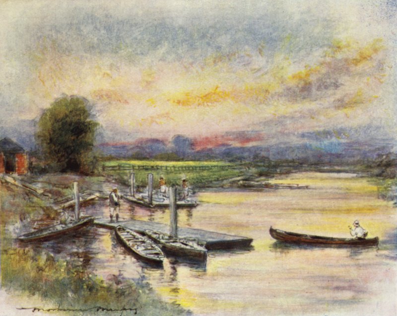 Radley College Båd-hus af Mortimer Ludington Menpes