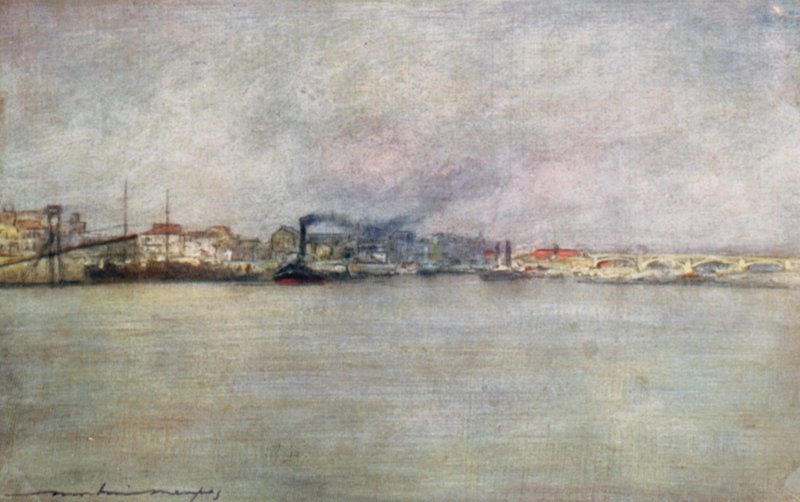 Dampskibe ved Charenton af Mortimer Ludington Menpes
