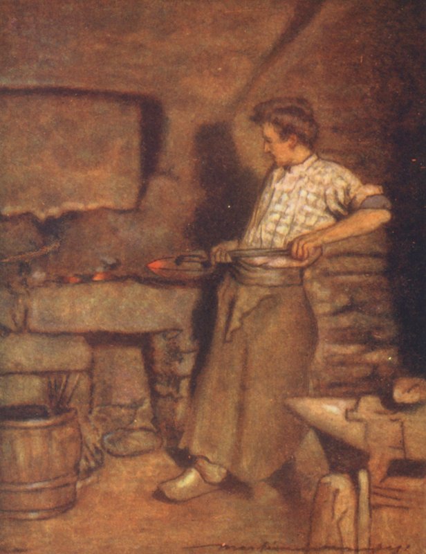 The Village Forge, Pont-Aven (farvelitografi) af Mortimer Ludington Menpes