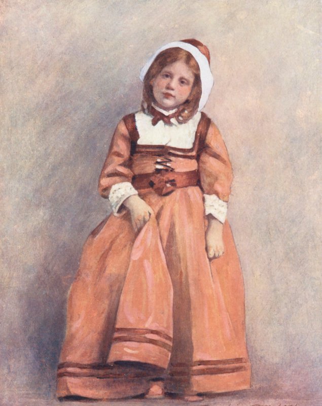 Verdens børn: American, The Salmon Gown (farvelitografi) af Mortimer Ludington Menpes