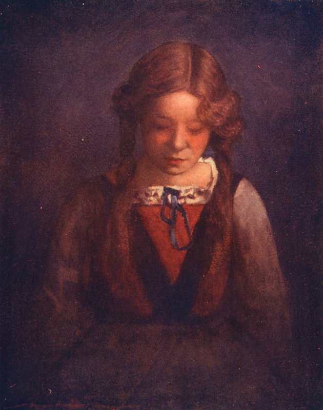 Verdens børn: Bavarian, Meditation (farvelitografi) af Mortimer Ludington Menpes