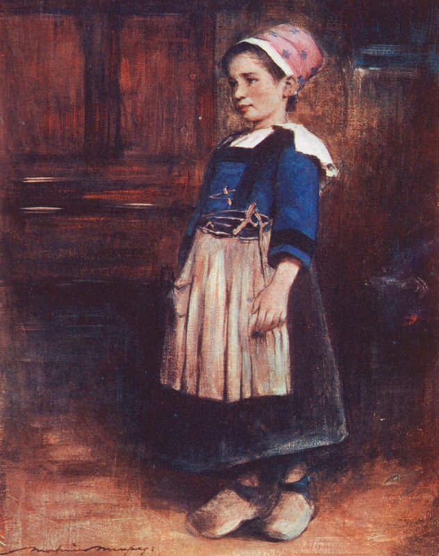 Verdens børn: Breton, Marie-Jeannes bedste tøj (farvelitografi) af Mortimer Ludington Menpes