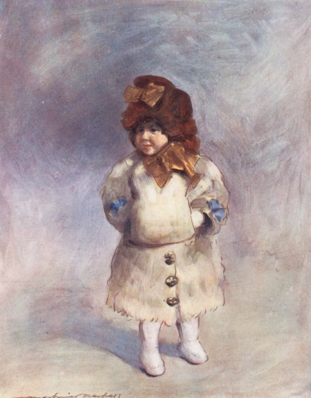 Verdens børn: Canadian, The First Walk (farvelitografi) af Mortimer Ludington Menpes