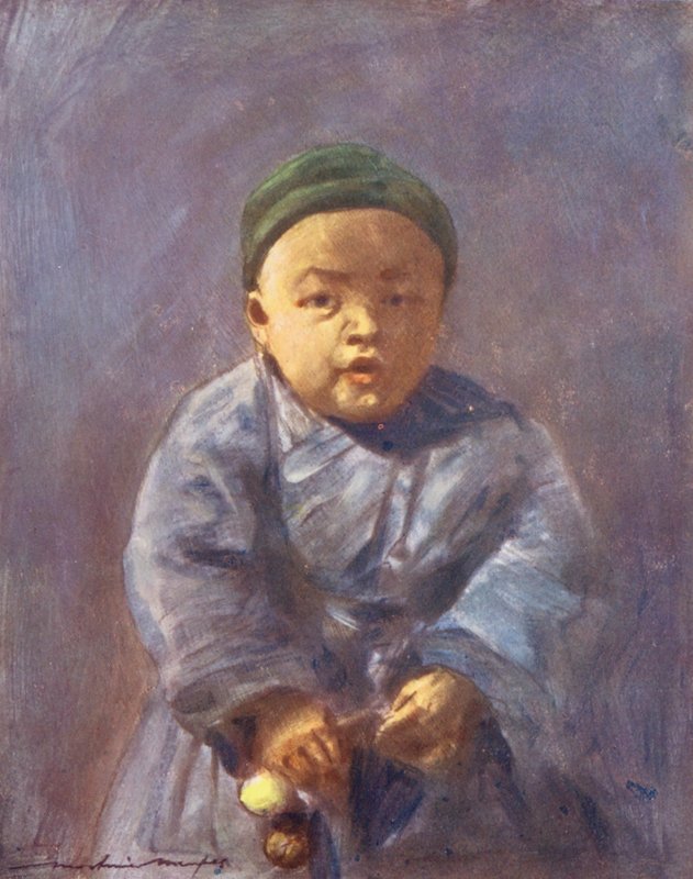 Verdens børn: Chinese, Little Fatty (farvelitografi) af Mortimer Ludington Menpes