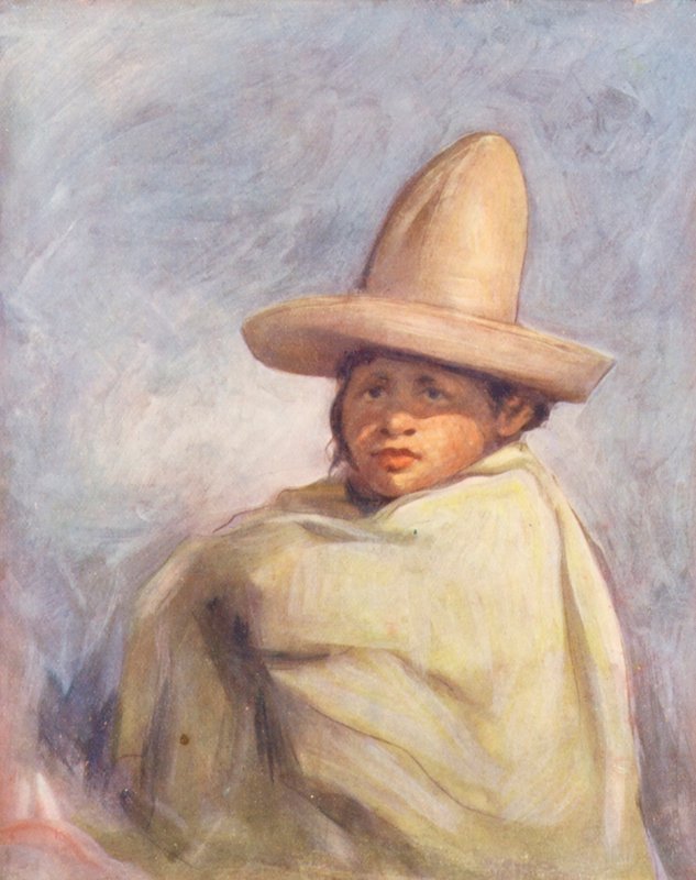 Verdens børn: Mexicansk, ved Puebla (farvelitografi) af Mortimer Ludington Menpes