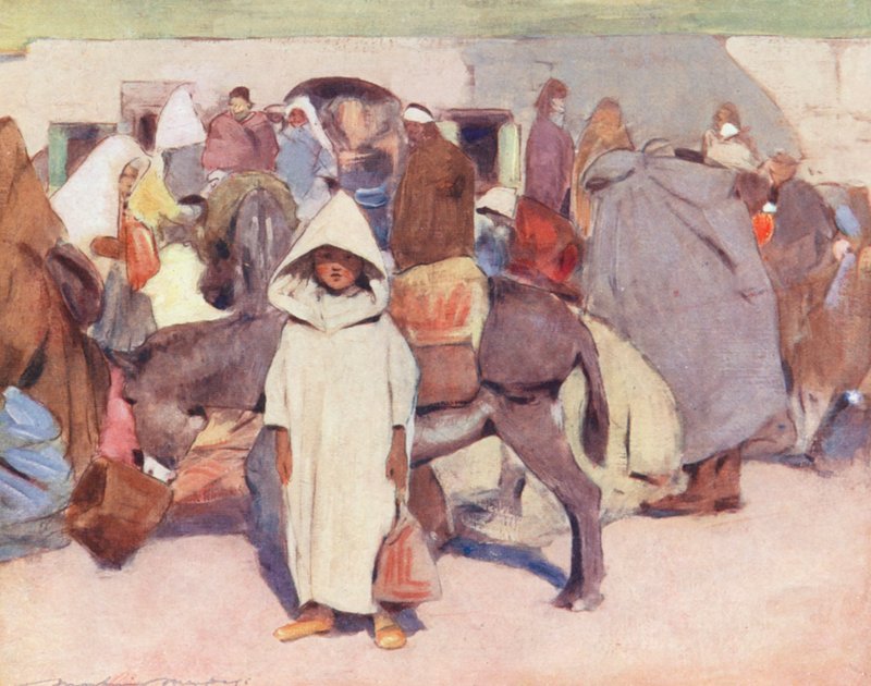Verdens børn: Moorish, At Tangier (farvelitografi) af Mortimer Ludington Menpes