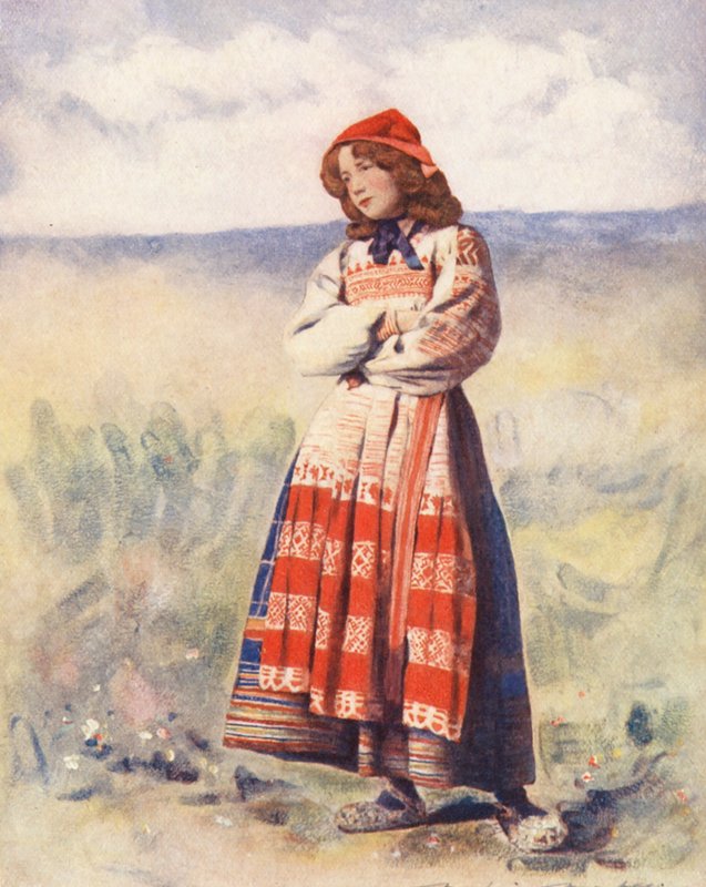 Verdens børn: Russisk, ventende (farvelitografi) af Mortimer Ludington Menpes