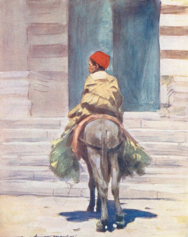 Verdens børn: The Donkey Ride (farvelitografi) af Mortimer Ludington Menpes