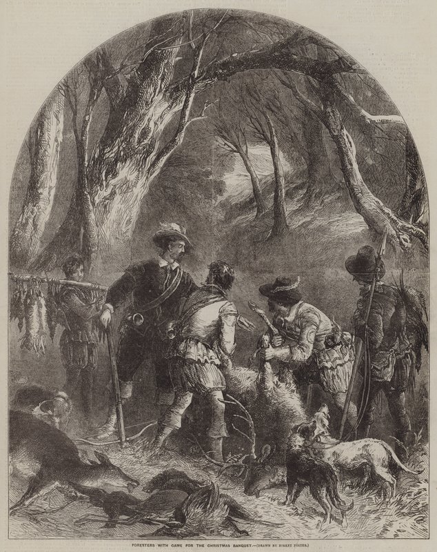 Skovmænd med Vildt til Julebanketten af Myles Birket Foster