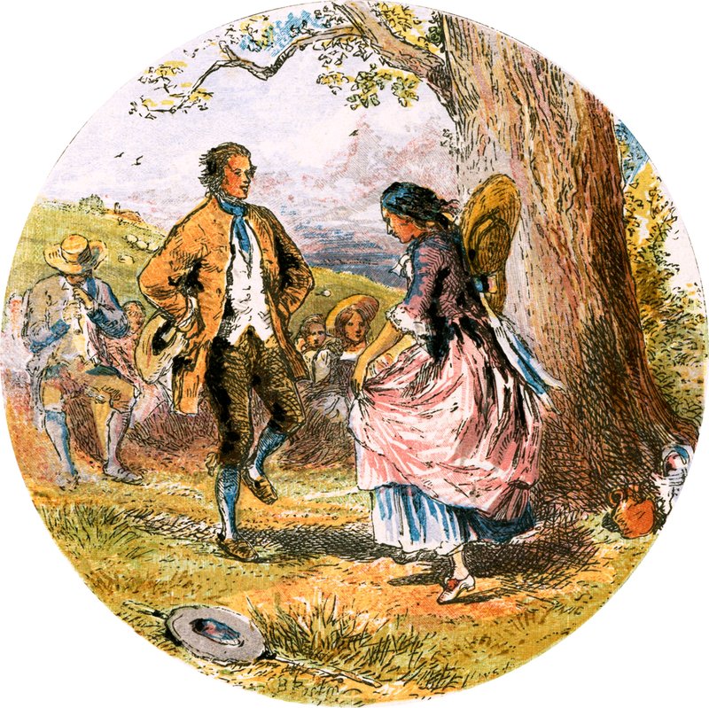 Illustration til "Den forladte landsby af Myles Birket Foster