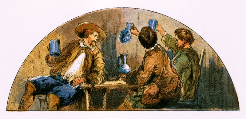 Illustration til sangen "She stoops to conquer af Myles Birket Foster