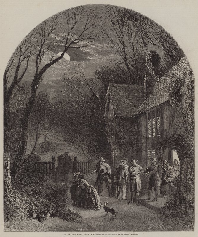 Hjemkomsten fra en julefest af Myles Birket Foster