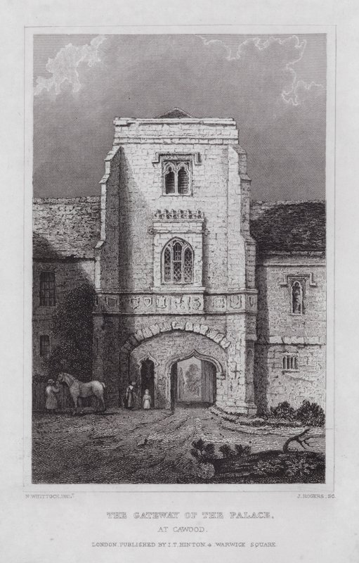 The Gateway of the Palace, ved Cawood (gravering) af Nathaniel (after) Whittock