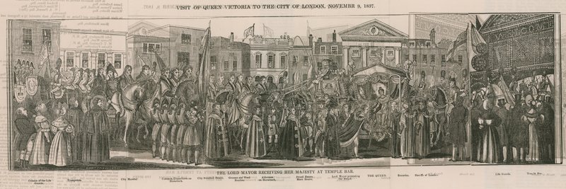 Overborgmesteren modtager Hendes Majestæt i Temple Bar af Nathaniel Whittock