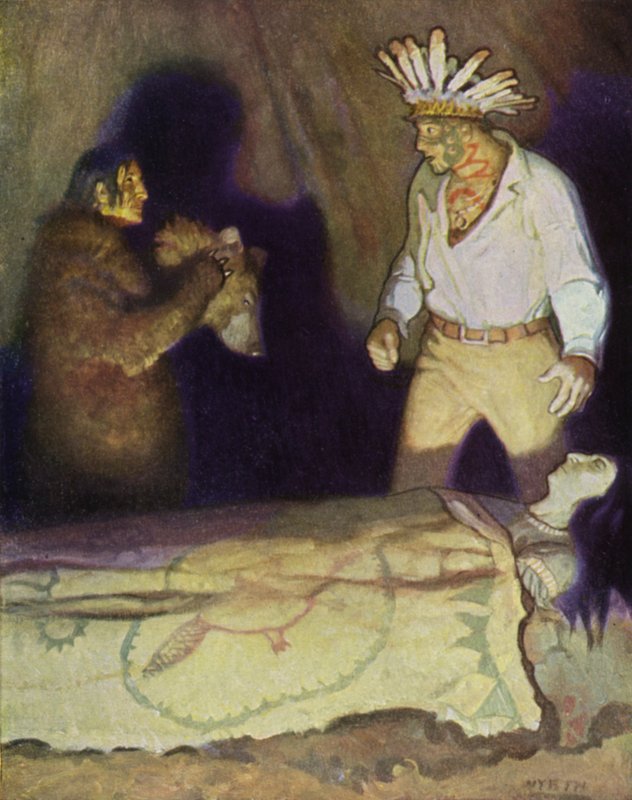 Illustration til The Last of the Mohicans af Newell Convers Wyeth