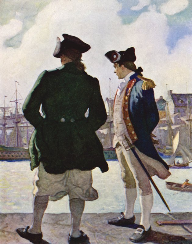 On the Sea Wall med John Paul Jones af Newell Convers Wyeth
