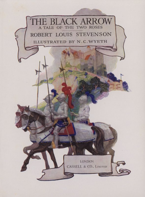 Titelsideillustration til The Black Arrow af Newell Convers Wyeth