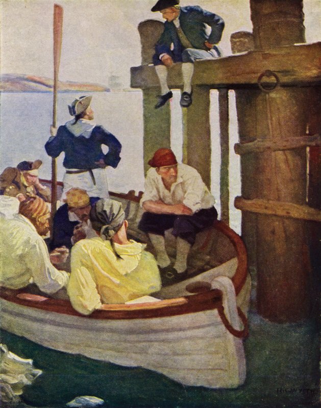 Illustration til Kidnapped af Robert Louis Stevenson (farve litho) af Newell Convers (after) Wyeth