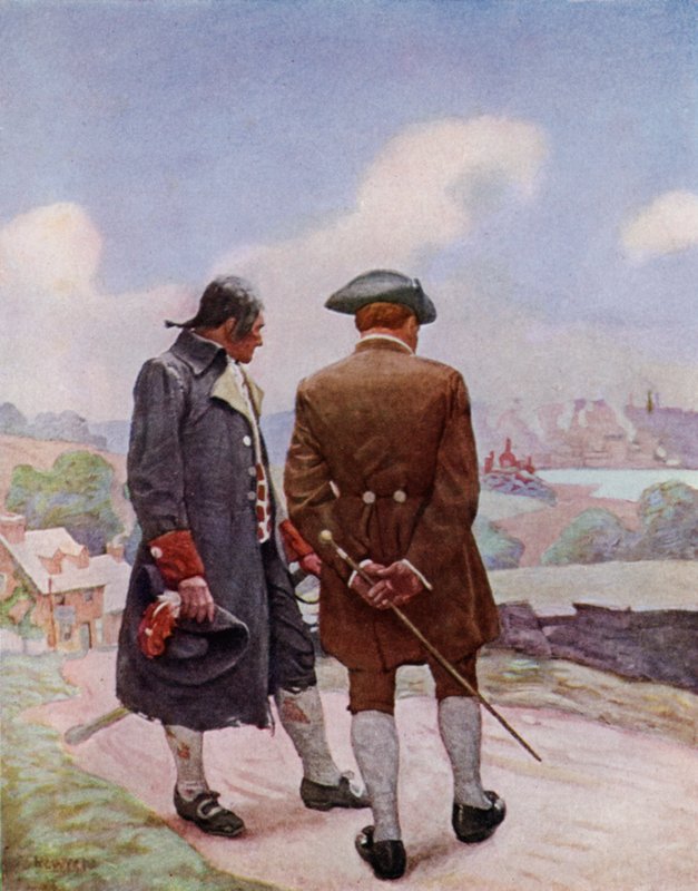 Illustration til Kidnapped af Robert Louis Stevenson (farve litho) af Newell Convers (after) Wyeth