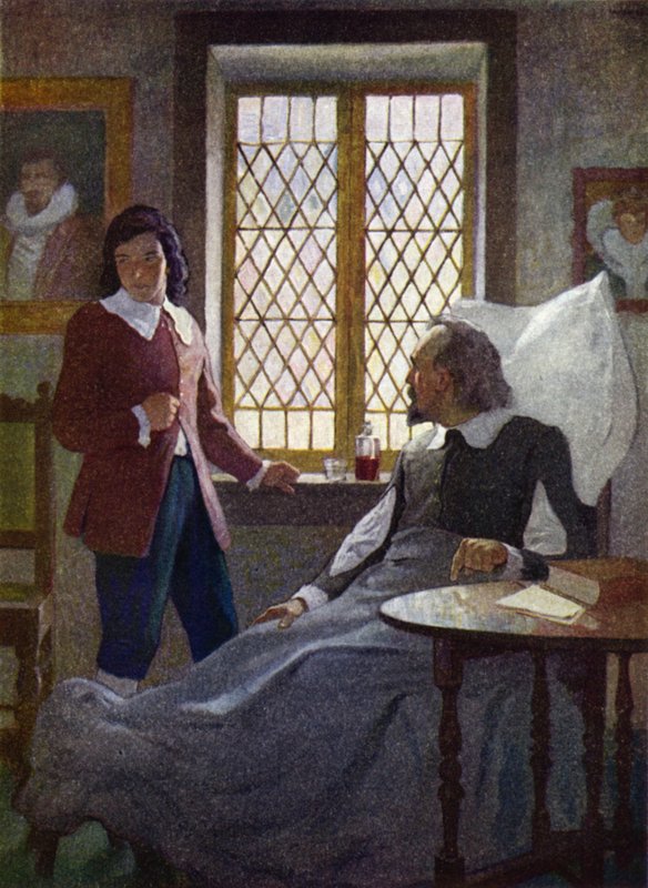 Illustration til Robinson Crusoe (farve litho) af Newell Convers (after) Wyeth