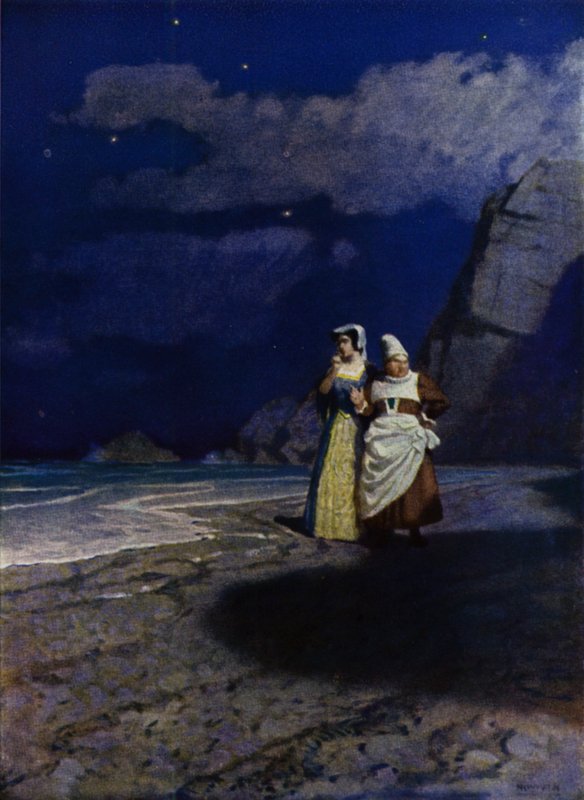 Illustration til Westward Ho! af Charles Kingsley (farve litho) af Newell Convers (after) Wyeth