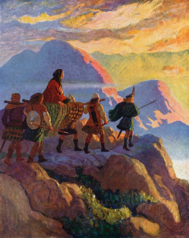 Helen stiger ned i Glen of Stones af Newell Convers Wyeth