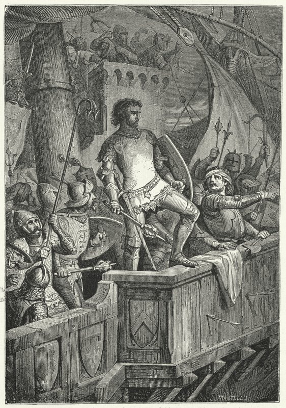 Korsfarere angriber Konstantinopel på det fjerde korstog af Niccolo Sanesi