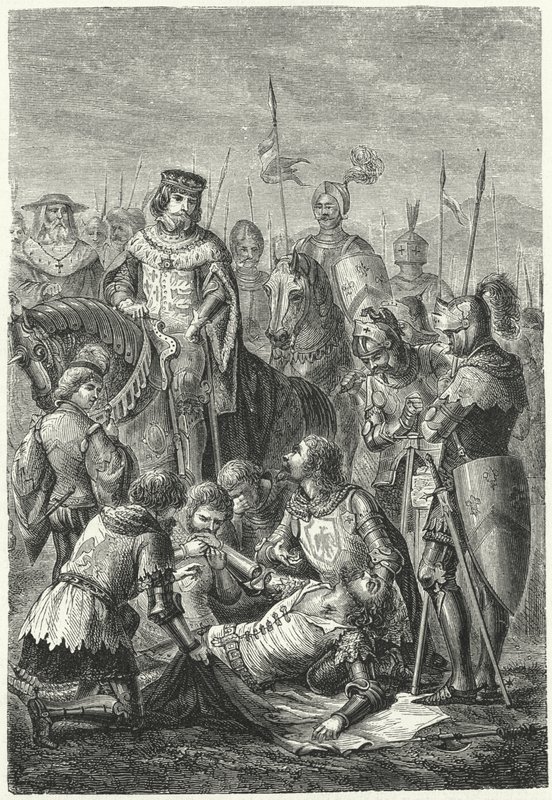 Manfred af Siciliens død i slaget ved Benevento af Niccolo Sanesi