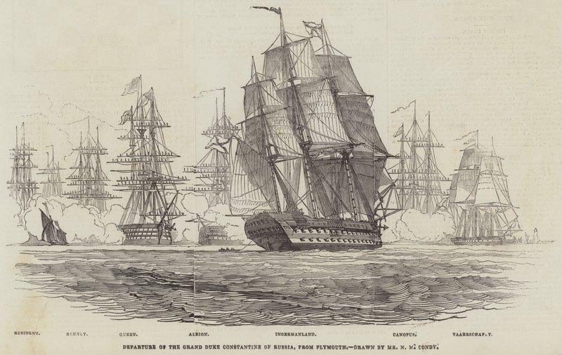 Storhertug Konstantin af Ruslands afgang fra Plymouth af Nicholas Matthews Condy