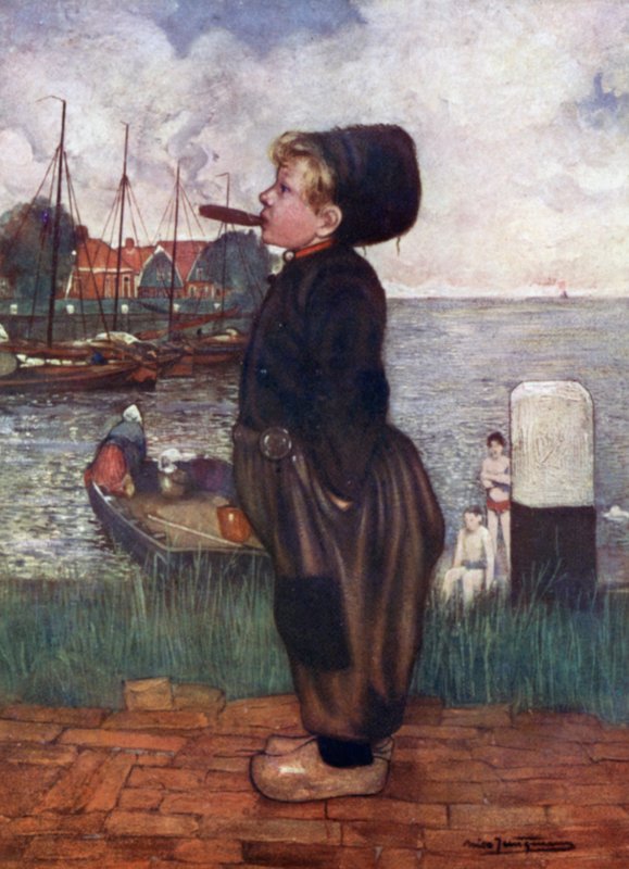 En dreng, der ryger, Volendam af Nico Jungman