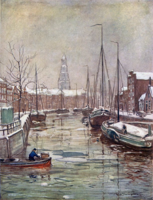 En Groningen-kanal i den tidlige vinter af Nico Jungman