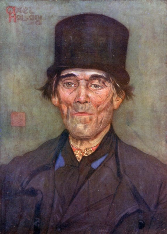 En gammel mand af Axel (farve litho) af Nico Jungman