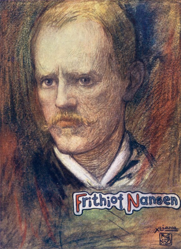 Norge: Fridtjof Nansen (farve litho) af Nico Jungman