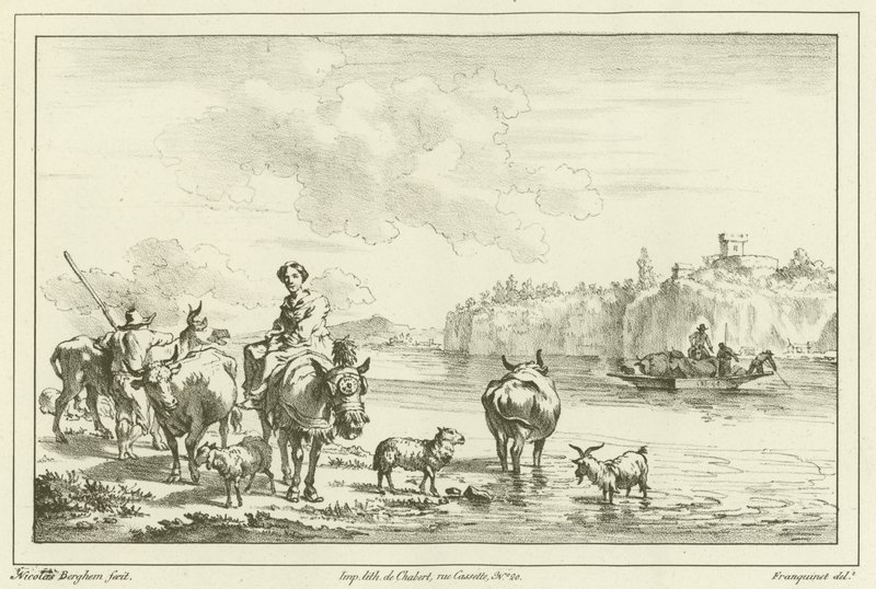 Kvinde på et Muldyr af Nicolaes Pietersz. Berchem