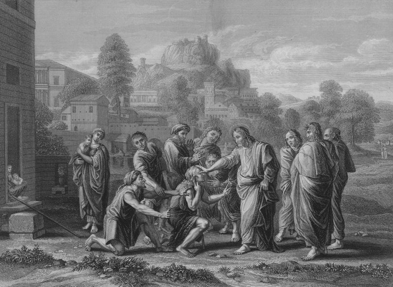 De blinde modtager deres syn af Nicolas Poussin