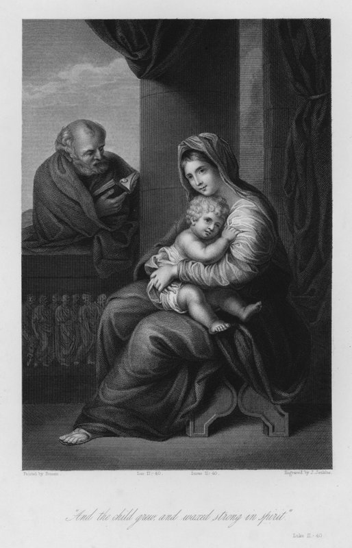 Den hellige familie, Luke II, 40 (gravering) af Nicolas (after) Poussin