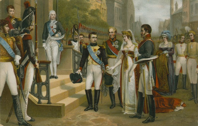 Napoleon modtog Dronning Louise af Preussen i Tilsit, 6. juli 1807 af Nicolas Louis Francois Gosse