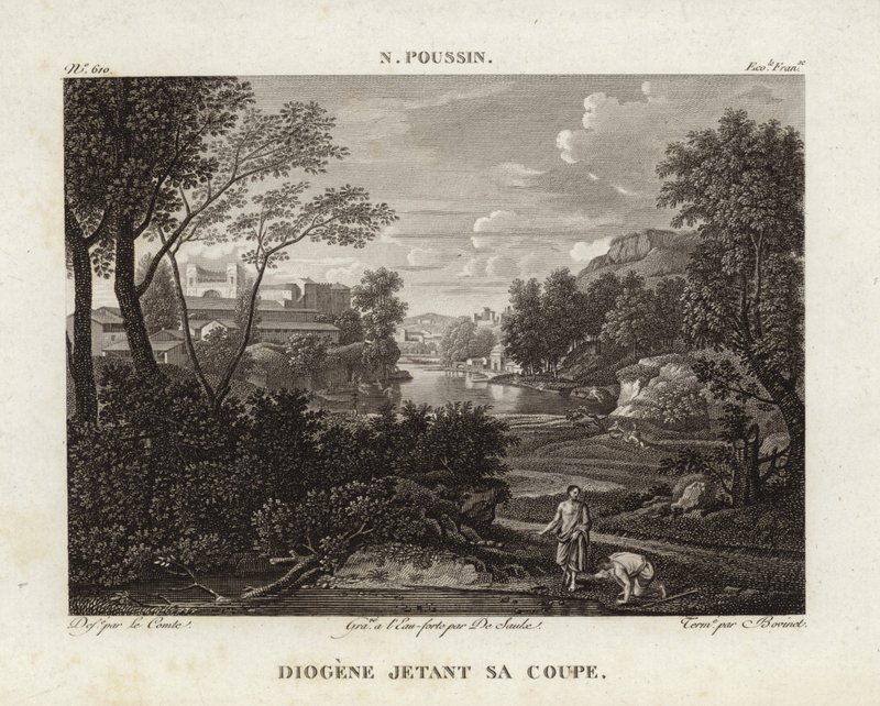 Diogenes kaster sin kop af Nicolas Poussin