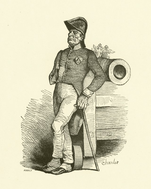 Pensionisten (gravering) af Nicolas Toussaint (after) Charlet