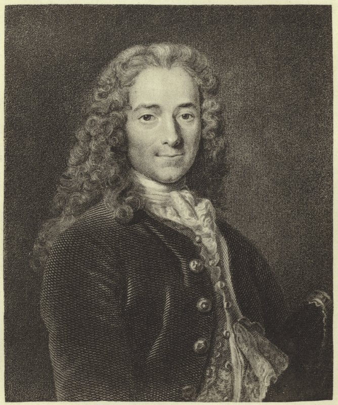 Voltaire (fotogravering) af Nicolas de Largillière
