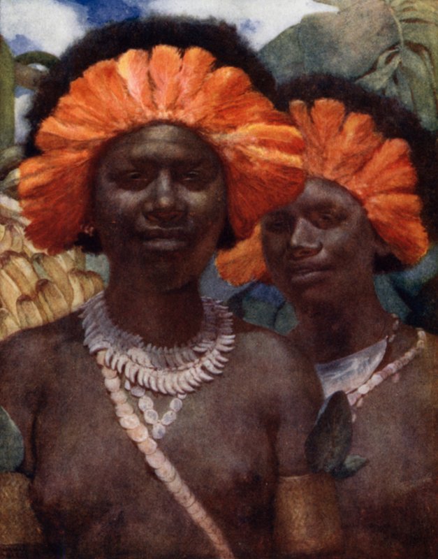 Klar til Dubu-dansen (farve litho) af Norman Hardy