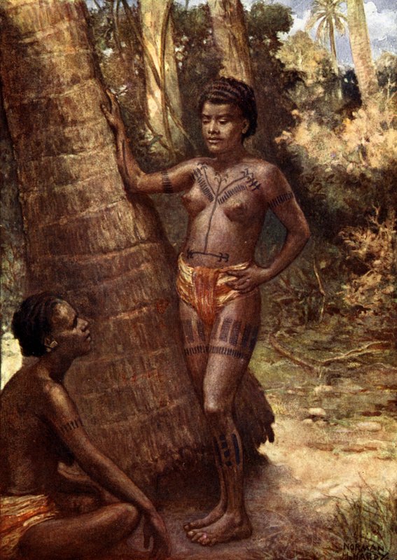 Kvinder på Rennell Island (Polynesien) af Norman Hardy