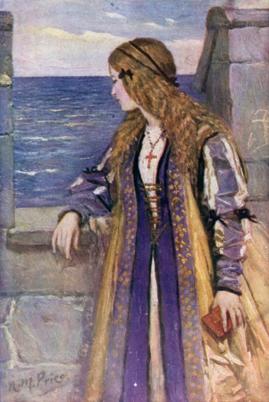 Clare på tantallons brystværn (farve litho) af Norman Mills (after) Price