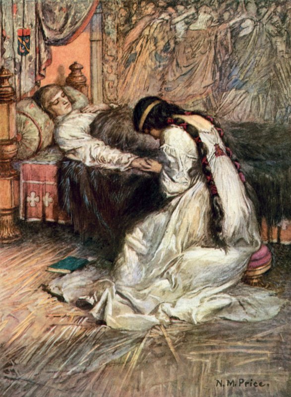 Tennyson, The Princess (farve litho) af Norman Mills (after) Price