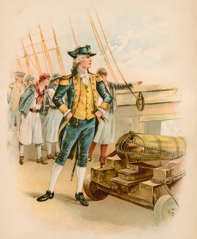 John Paul Jones, første kaptajn for den amerikanske flåde af North American