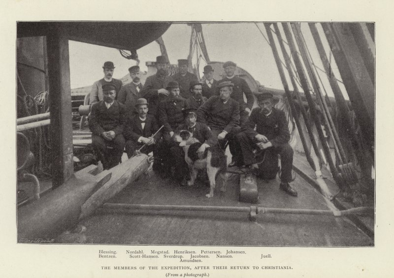Ekspeditionens medlemmer, efter deres hjemkomst til Christiania (s/h foto) af Norwegian Photographer