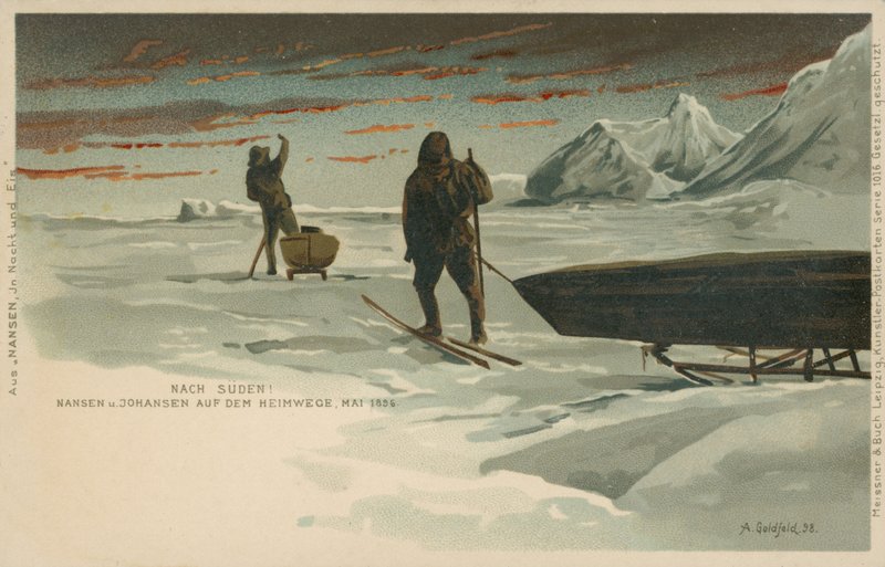 Nansens Fram-ekspedition, maj 1896 (farve litho) af Norwegian School